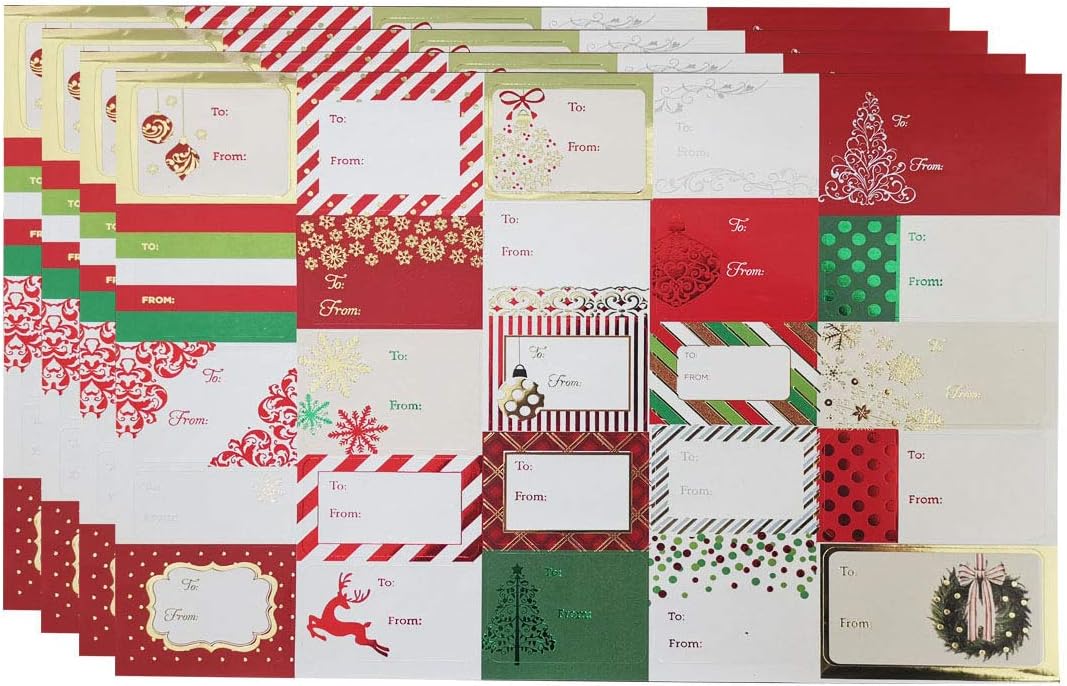 Christmas Sticker Labels,Self Adhesive Stickers Holiday Name Decals for Present/Wrapping Paper Decorations