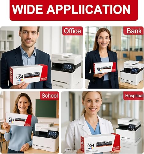 Miniatura 8 de CRG-054 054 - Cartuchos de tóner de alto rendimiento (paquete de 4, negro, cian, magenta, amarillo) compatibles con 054BK 054C 054M 054Y para