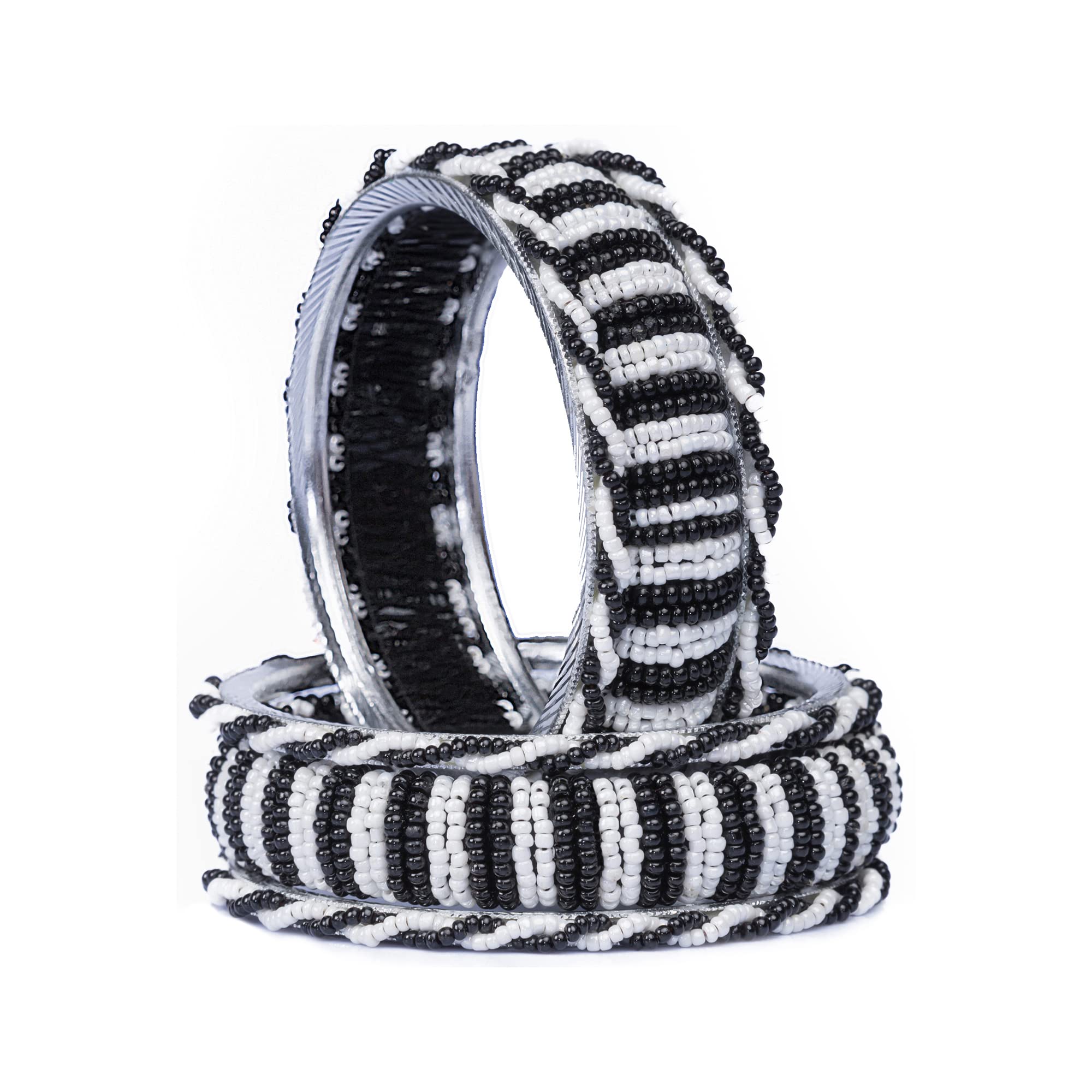 Mamon Creations Fashion Jewellery Pearl Bangles Set for Women & Girls (Black-White 2-8) (B0BVMZ4P2Y) Amazon Price History, Amazon Price Tracker