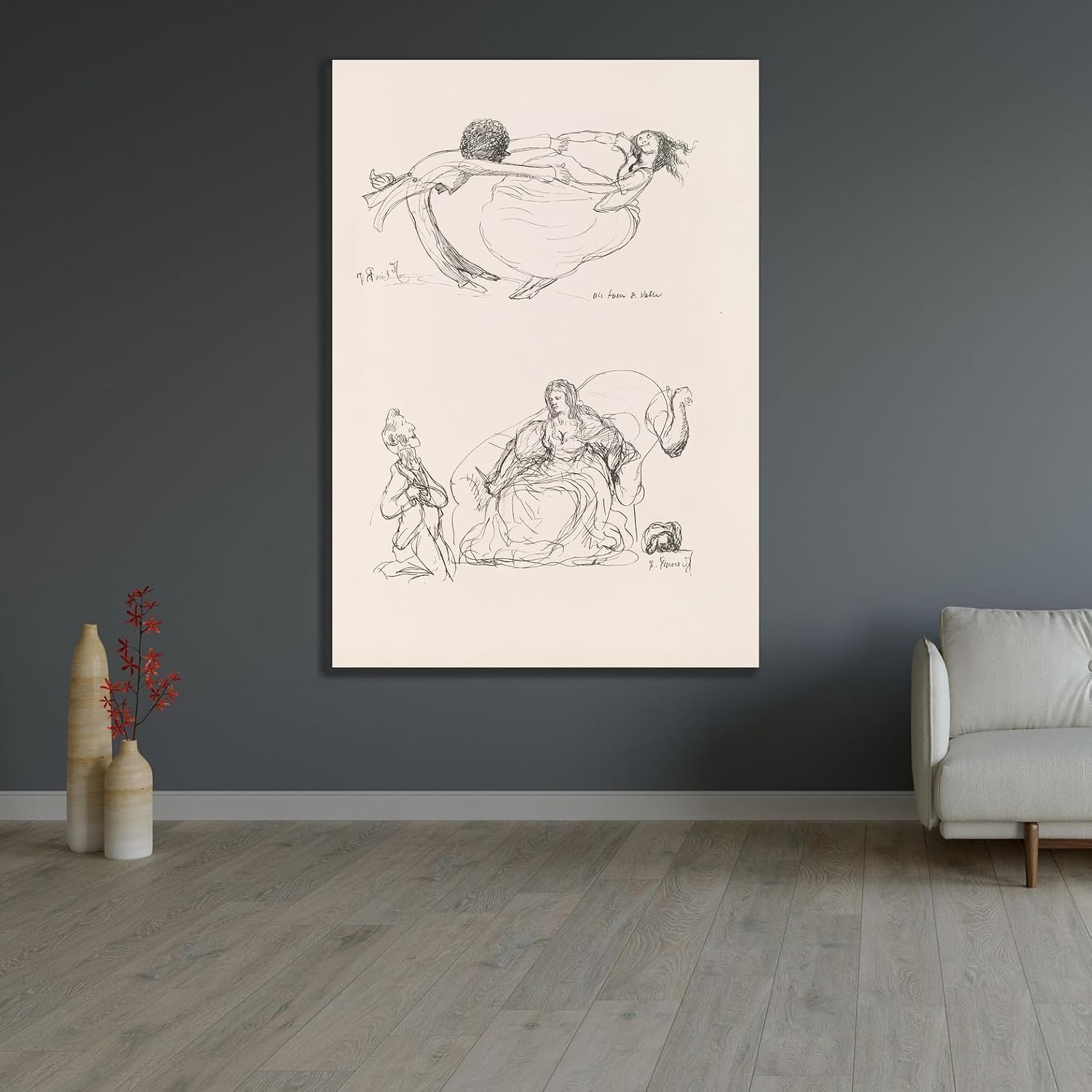 ArtDirect The caricatures of Puvis de Chavannes Pl.26 (1906) Unframed Art Print Giclee Poster by Pierre Puvis de Chavannes - Ready for Framing with Customization Sizes 7x10, 10x14, 14x20, 24x34, 34x48 and 42x60 inches