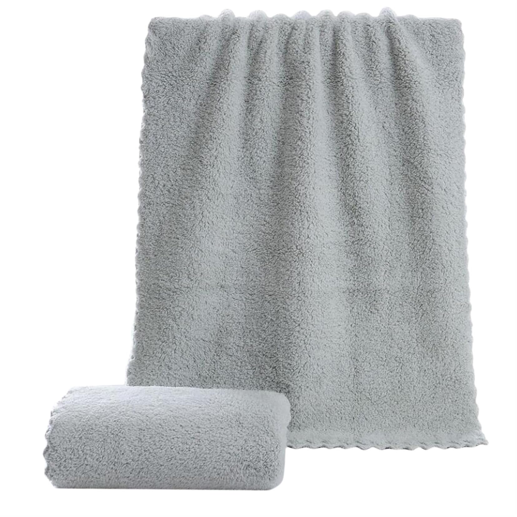 Bath Towel Coral Velvet Edge Microfiber Absorbent Towel Solid Color Home Shower Hair Hand Towel Breathable Comfort Clean