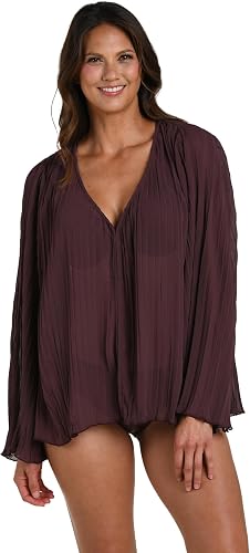 La Blanca Women's Tunic Swimsuit Cover Up, Truffle, Medium