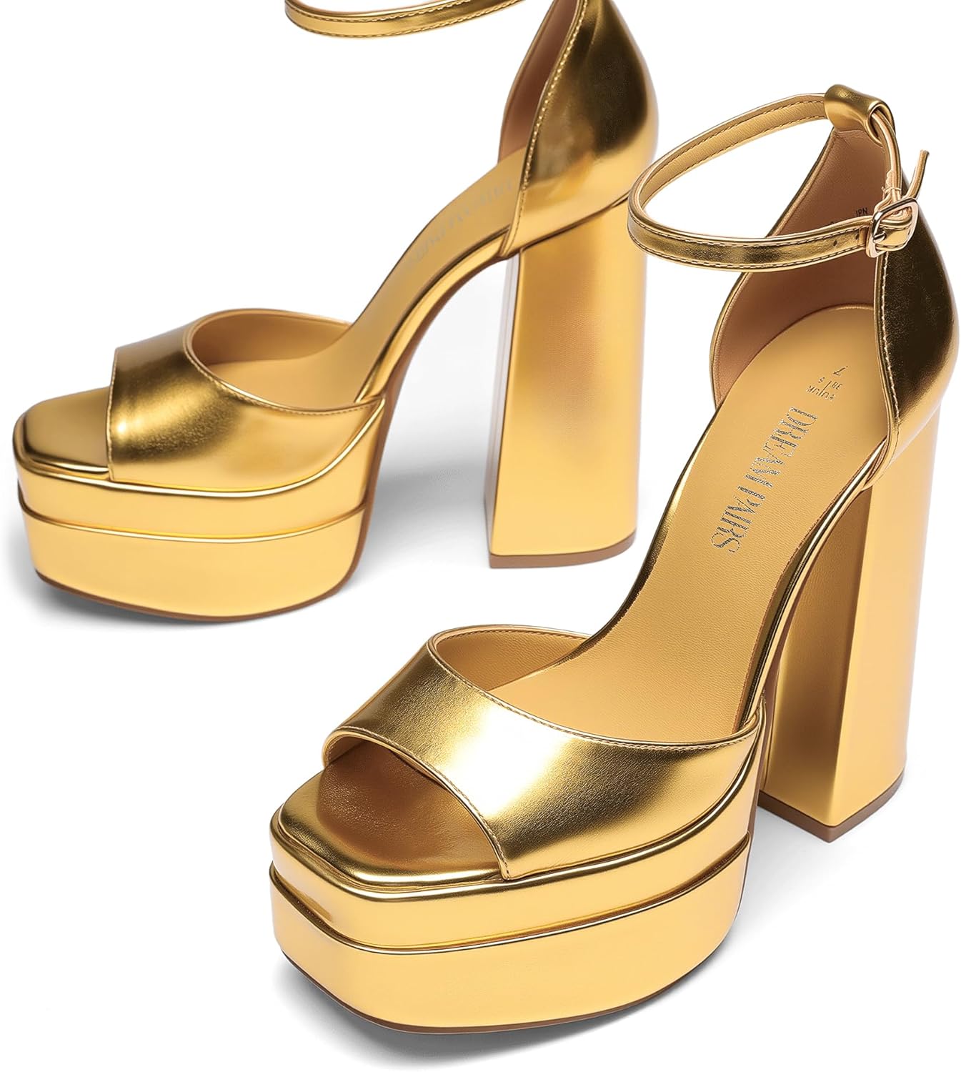 DREAM PAIRS High Heels Chunky Block Platform Heels for Women Ankle Strap Sexy Open Square Toe Heels Dressy Pumps Sandals - Image 4