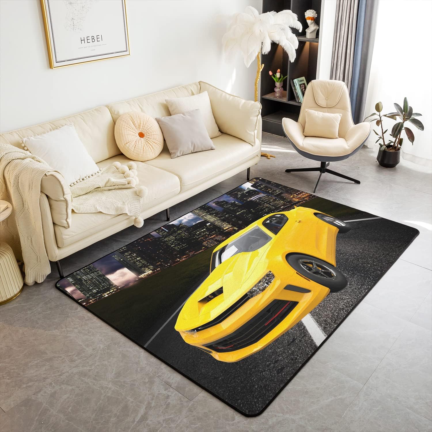 Zone de jeu tapis antidérapant style bateau pour salon et sessions de jeux vidéo