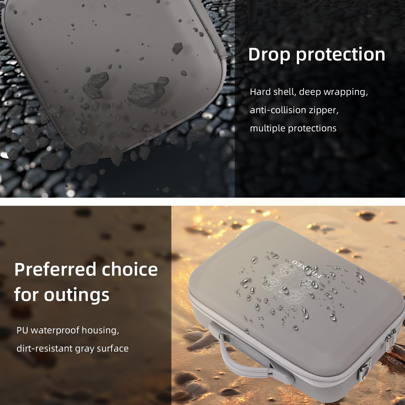 DJI Fly More Combo per Neo Case Custodia protettiva per DJI Neo RC-N3 e 6 batterie drone accessori portatile in PU con tracolla, grigio