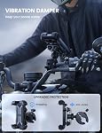 Lamicall Motorcycle Phone Mount Holder - [Dual Vibration Dampener] Anti Shake Motorcycle Phone Mount with Upgraded Handlebar Clamp, Bike Phone Mount for iPhone 14 15 Pro Max 16 17 Pro, 4.7-6.7" Phone