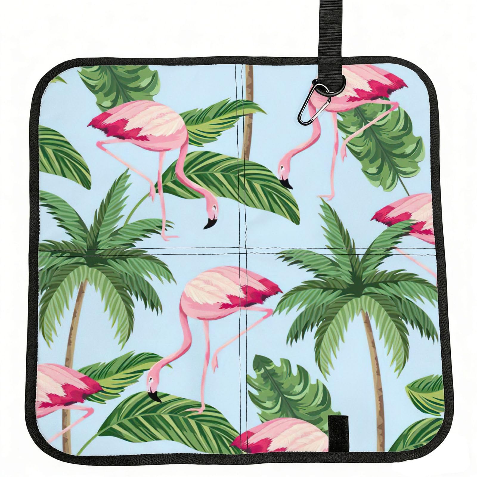NImongt Tropical Flamingos Print Portable Chair Pad Foldable Seat Cushion Outdoor Seating Office Picnic Camping
