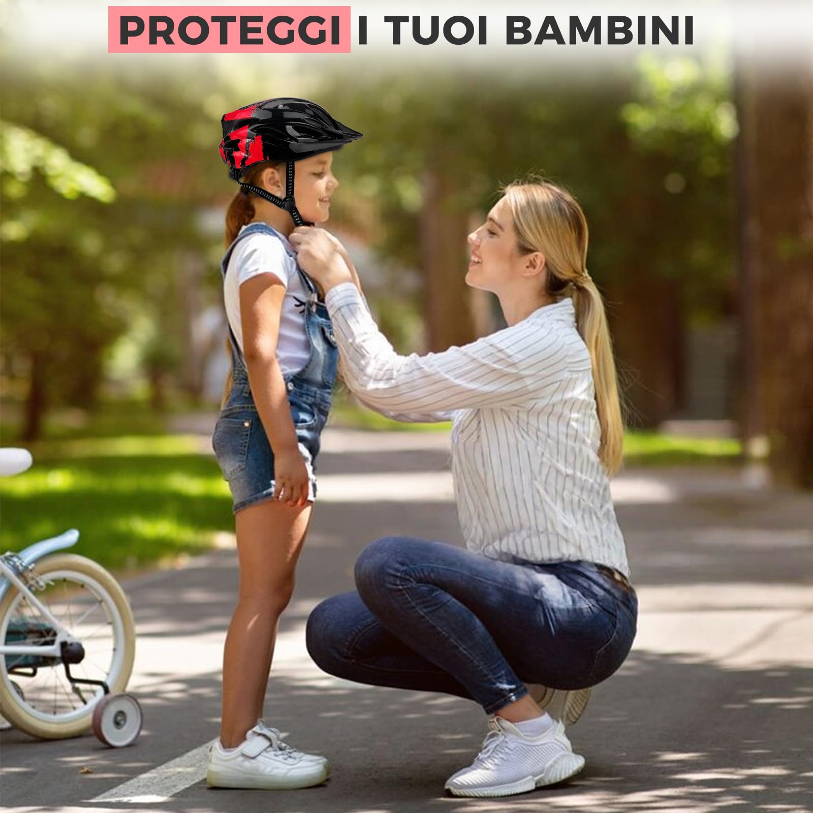 LeapBeast Casco Bici Bambino Regolabile 3-13 Anni Leggero Traspirante per Scooter BMX