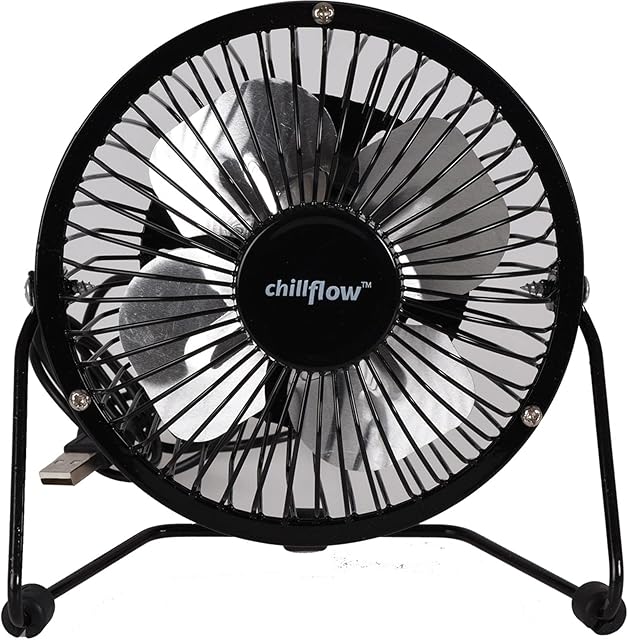 True Face Usb Desk Fan Cooling Fan with Metal Shell and Aluminium Blades Small Quiet Personal Cooler Portable Table Fan with Switch on/off Great for Desktop Tabletop Office & Travel 4 Inches