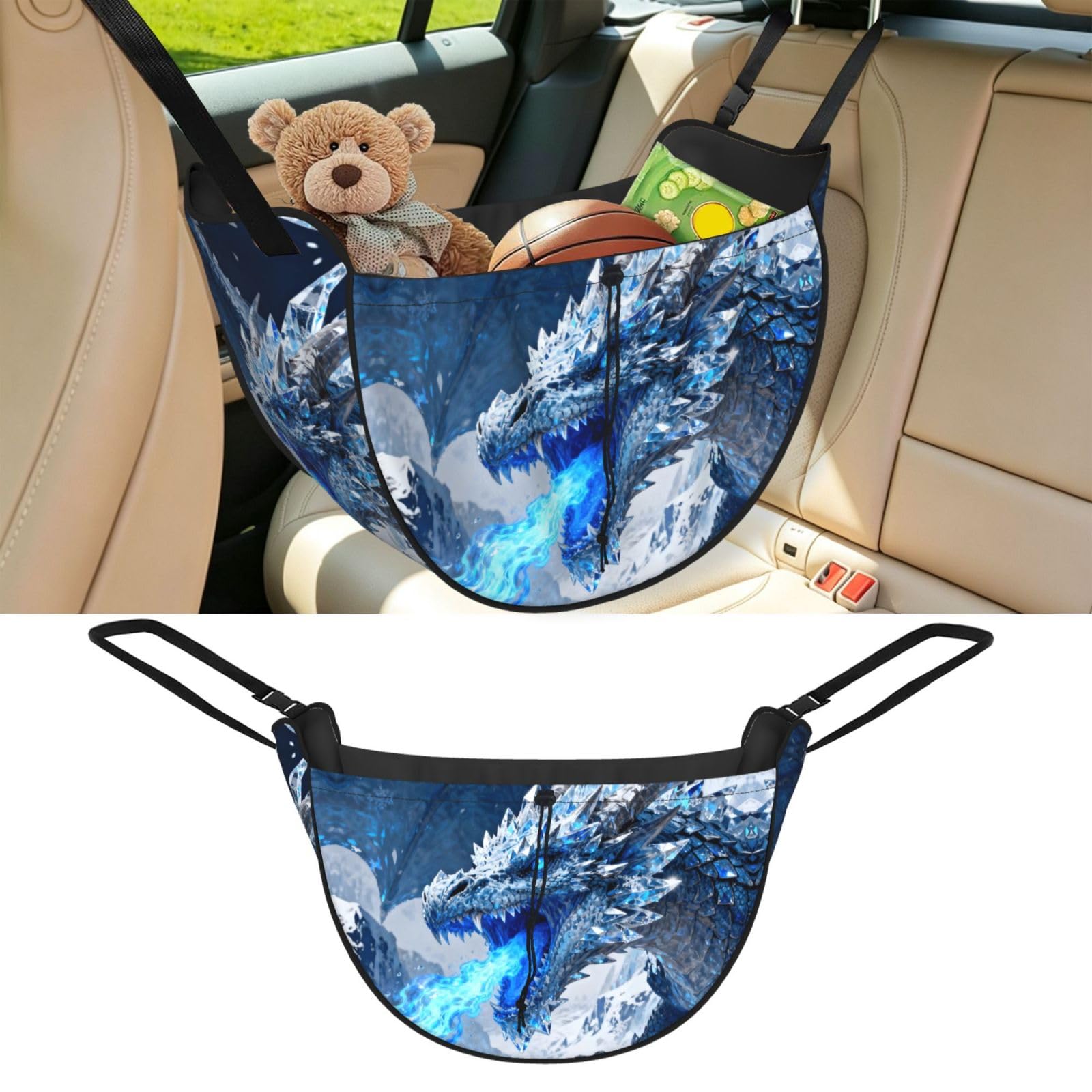Cntdbu Black Frost Dragon Breath Car Seat Organizer-Backseat Storage Bag For Travel