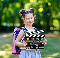 Vista 3 de FLYAB Letrero de pizarra para el primer y último día de escuela, tablero de doble cara personalizado para el primer día de regreso a clases