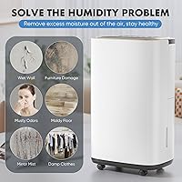 Vista 3 de Sweetcrispy 2,000 Sq. Ft. Dehumidifier for Basement, 30 Pints Dehumidifiers for Home with Drain Hose, 74oz Water Tank Portable Quiet Moisture