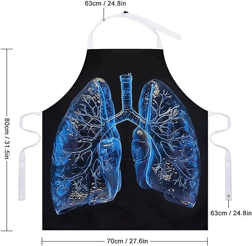 Miniatura 2 de MUSM Apron for Adults - 27.6 X 31.5 Inch, Heavy-Duty Polyester Aprons with Two Large Pockets, Waterproof Lungs Under The Light Kitchen Apron for