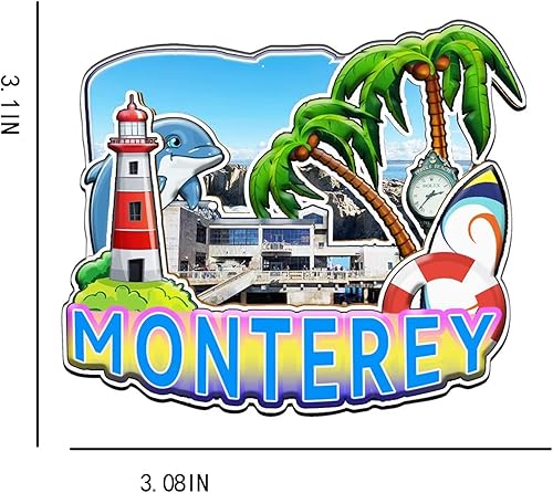 Miniatura 3 de Monterey - Imán de madera para nevera, diseño 3D de California, Estados Unidos, para viajes, coleccionables, recuerdos, decoración hecha a mano -2138