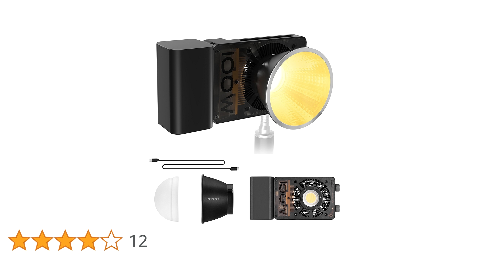良品 ZHIYUN CINEPEER CX100 100W LEDビデオライト ZHIYUN CINEPEER CX100 100 W Przenośne światło wideo LED z