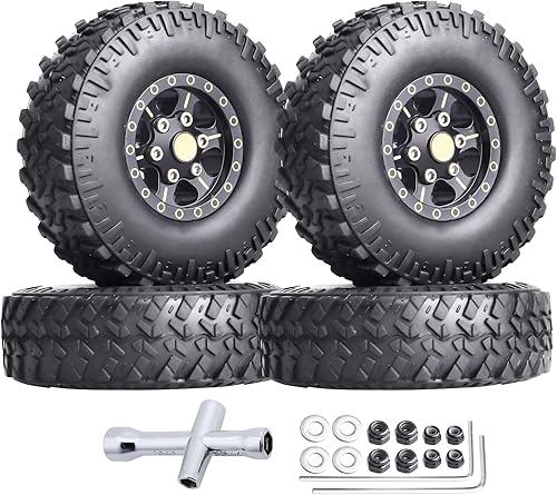 Miniatura 19 de HobbyPark Ruedas y neumáticos Beadlock de latón 1.0 para Traxxas TRX4M Piezas de actualización Axial SCX24 1/24 RC Crawler Reemplazo (paquete de 4)