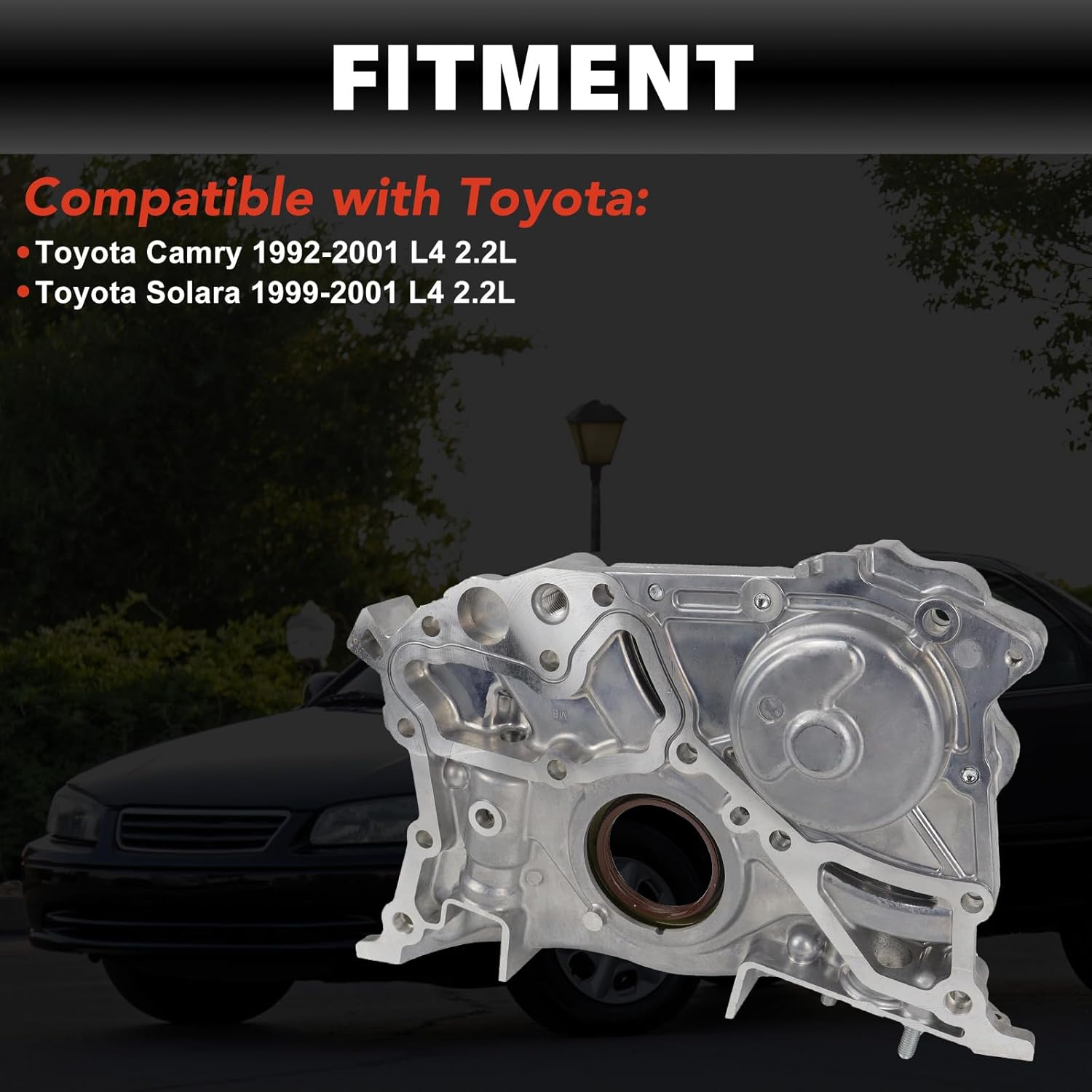 USTAR M186 Engine Oil Pump Compatible with Toyota Camry 1992-2001, Solara 1999-2001 L4 2.2L Replace# 15100-74030 15100-03030