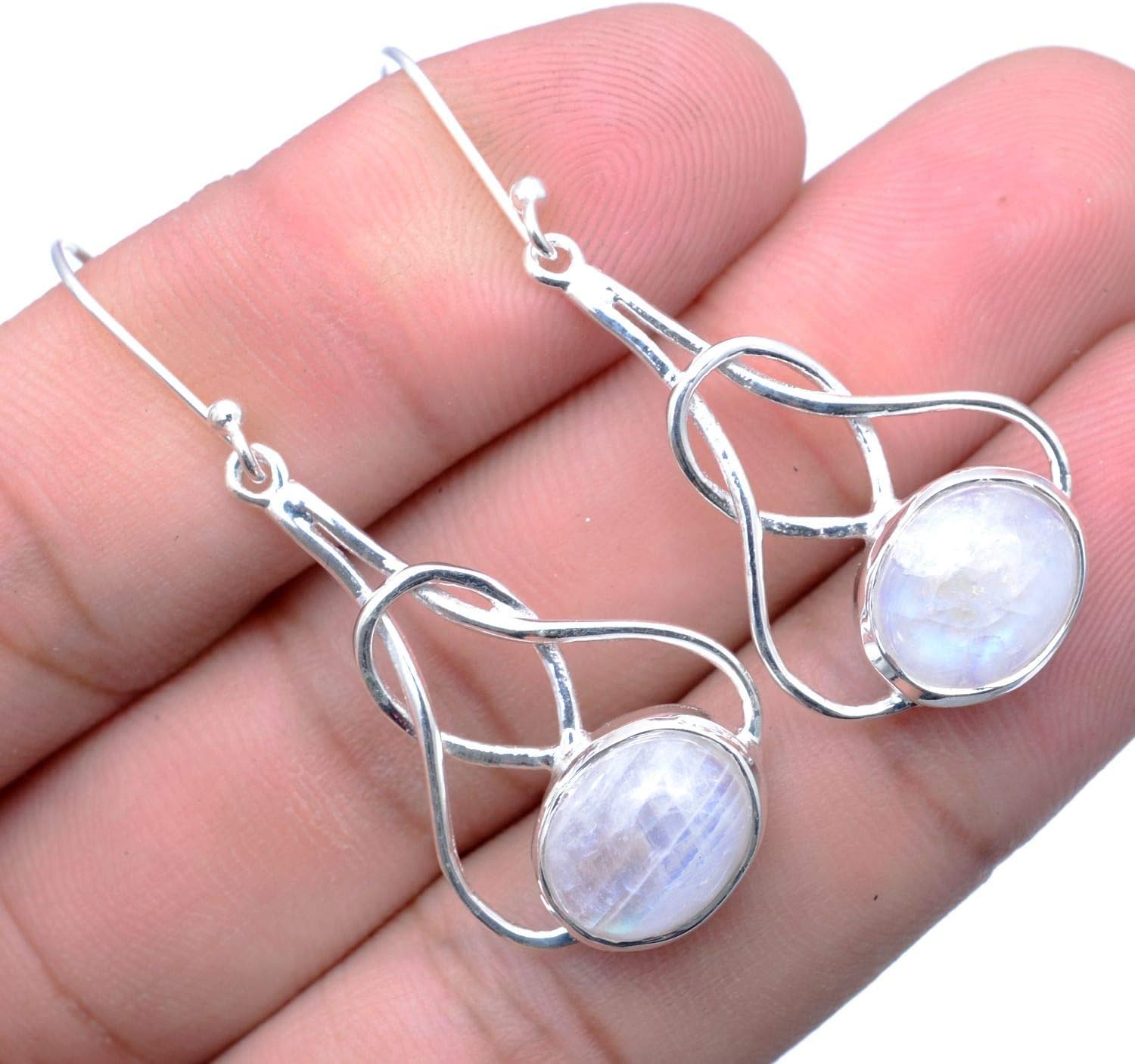 Silver Palace 925 Sterling Silver Natural Gemstone Drop Dangle Earrings for Women