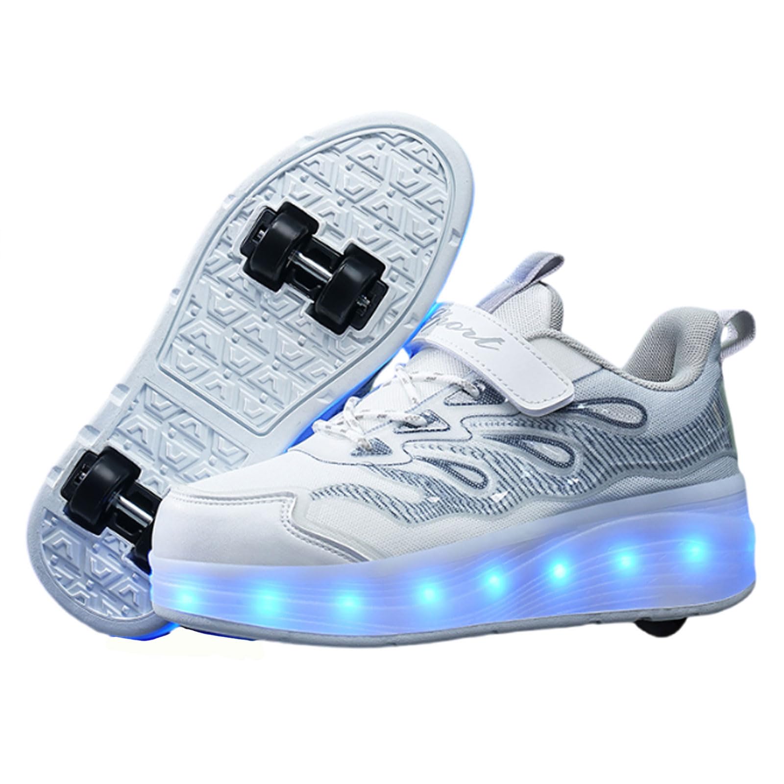 Zapatillas de Skateboarding Niñas Niños,Zapatillas Deportivas con Ruedas para niños,2 en 1 Zapatillas con Ruedas,Recargables,Comodidad,para Regalos de cumpleaños y Navidad