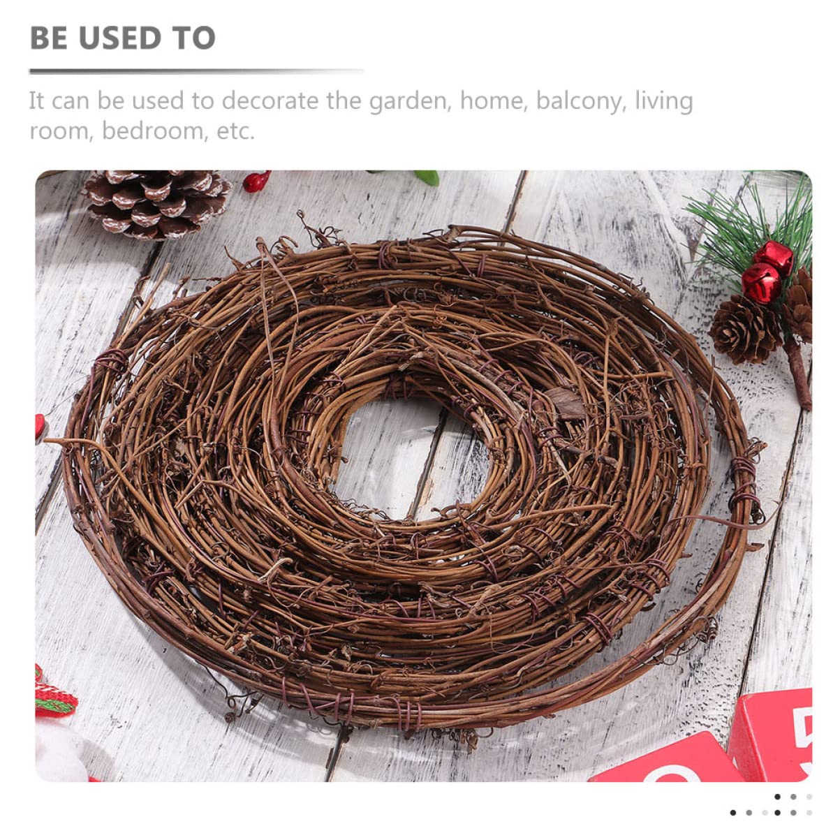 Zerodeko 3 Juegos Rota Adornos para Arboles De Navidad Día Festivo Luces De Hadas Personalizar Obsequios Personalizados Ratán Bricolaje De Vid Colgante Coffee 2 Piezas * 3