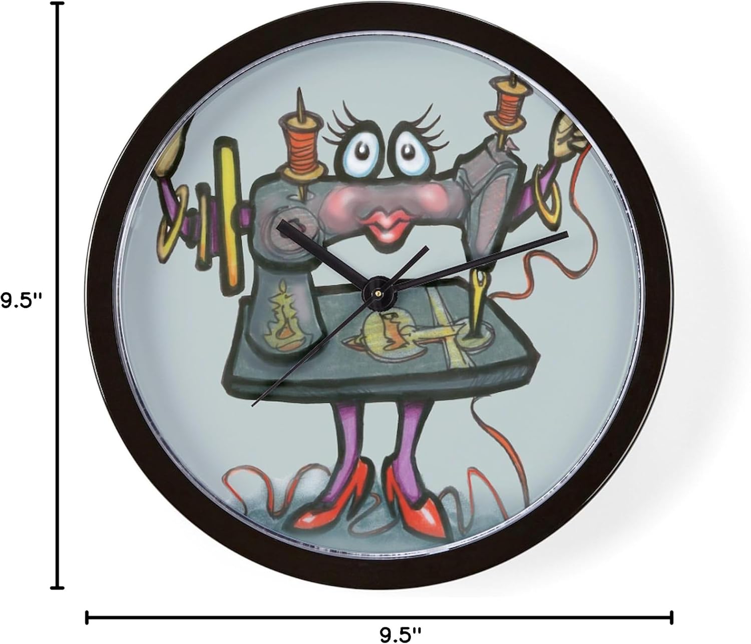 CafePress Sew Tile 10" Wall Clock for Livingroom, Kitchen, or Office