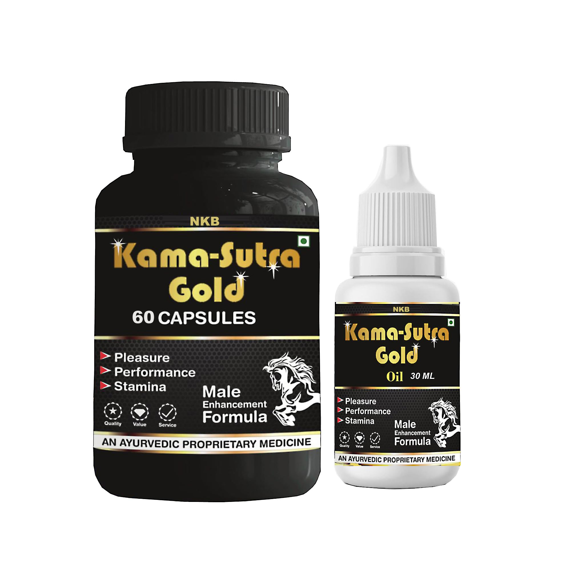 [BRSRYZD3DEGREDLP] Kama-Sutra Gold LING Booster Capsules & Ayurvedic Shilajit Pens Massage Oil | Supports Stamina, Power, MOTA LAMBA with Ashwagandha & More (60 Tablets + 30ml Oil)