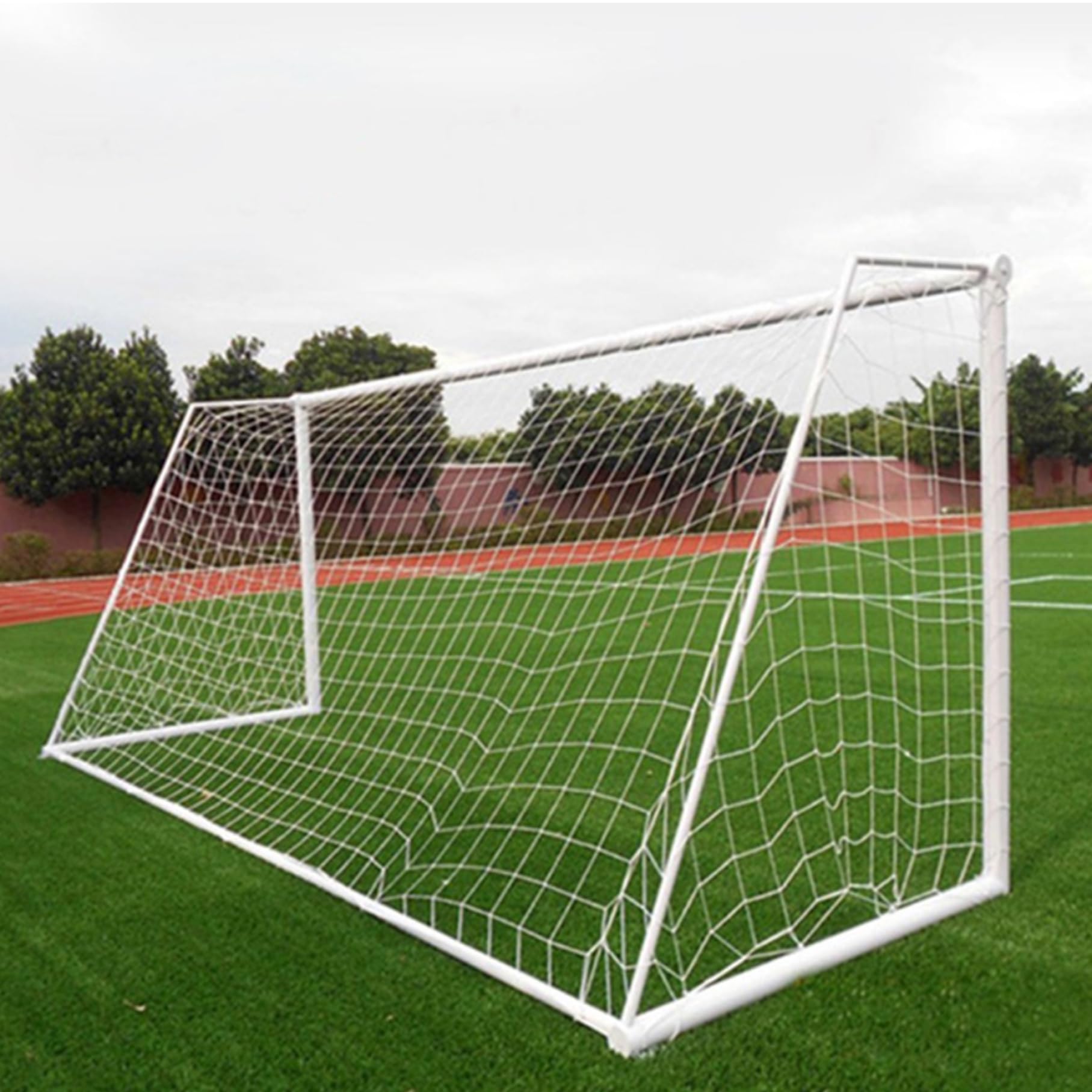 Reti da calcio, 24x8FT Rete da calcio resistente Bianca di ricambio per porte standard da allenamento e partite Reti da porta professionali per cortile