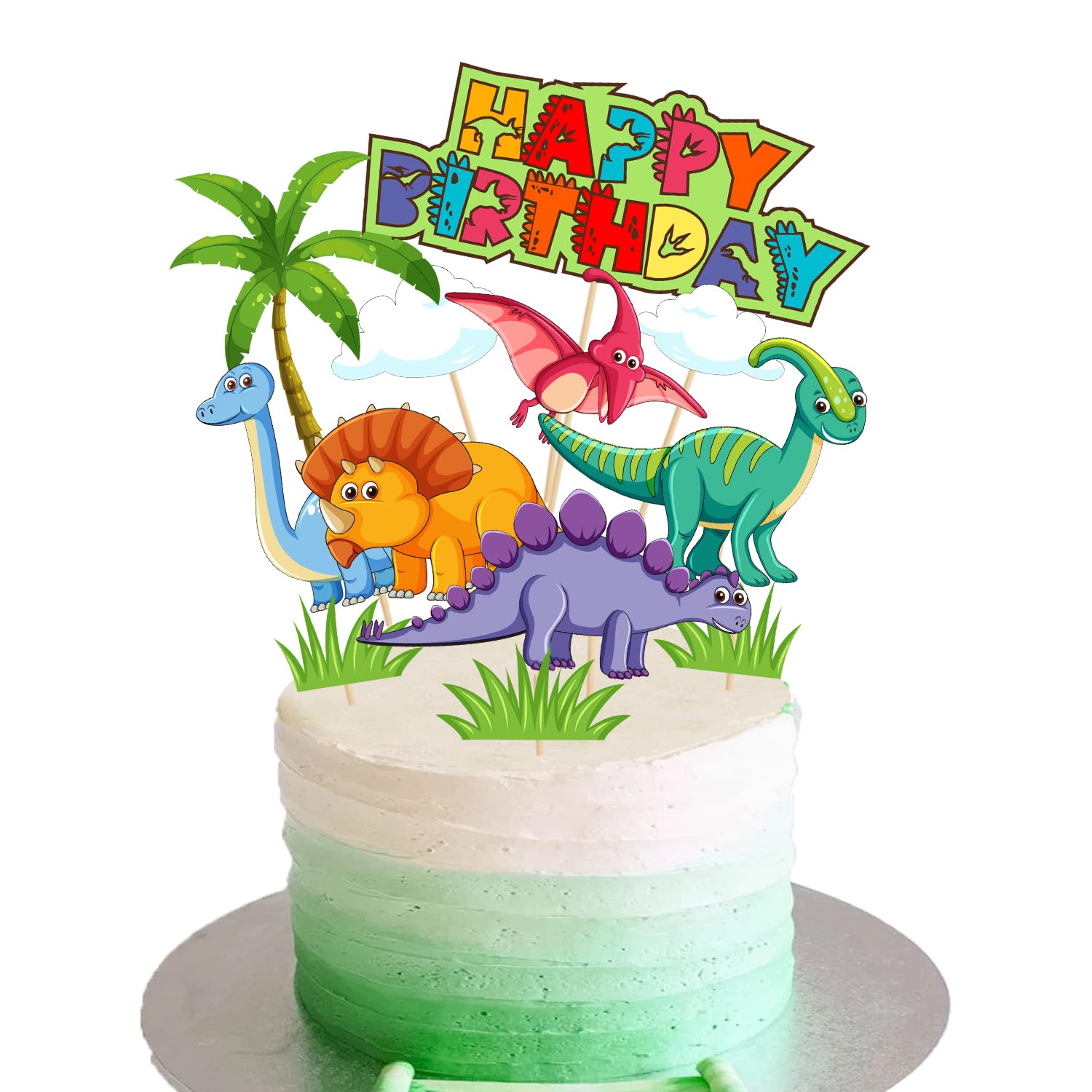Dinosaur Birthday Party Supplies, 1 Set Dinosaur Party Supplies Set for Boys and Girls, Include Cup Cake Topper and Cake Topper-image-43