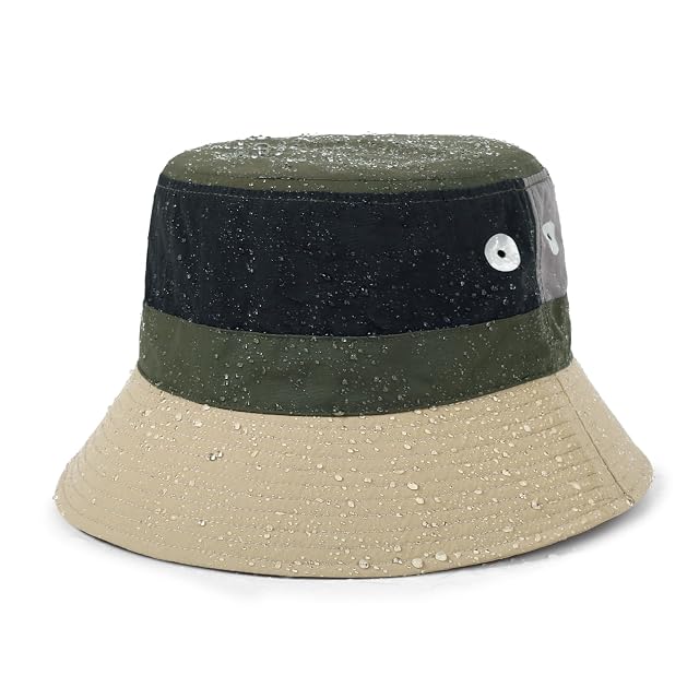 Qlauca Bucket hat for Women Men Adjustable Waterproof UV Protection Sun Hats Multiple Color Patchwork Fishing Beach Hats