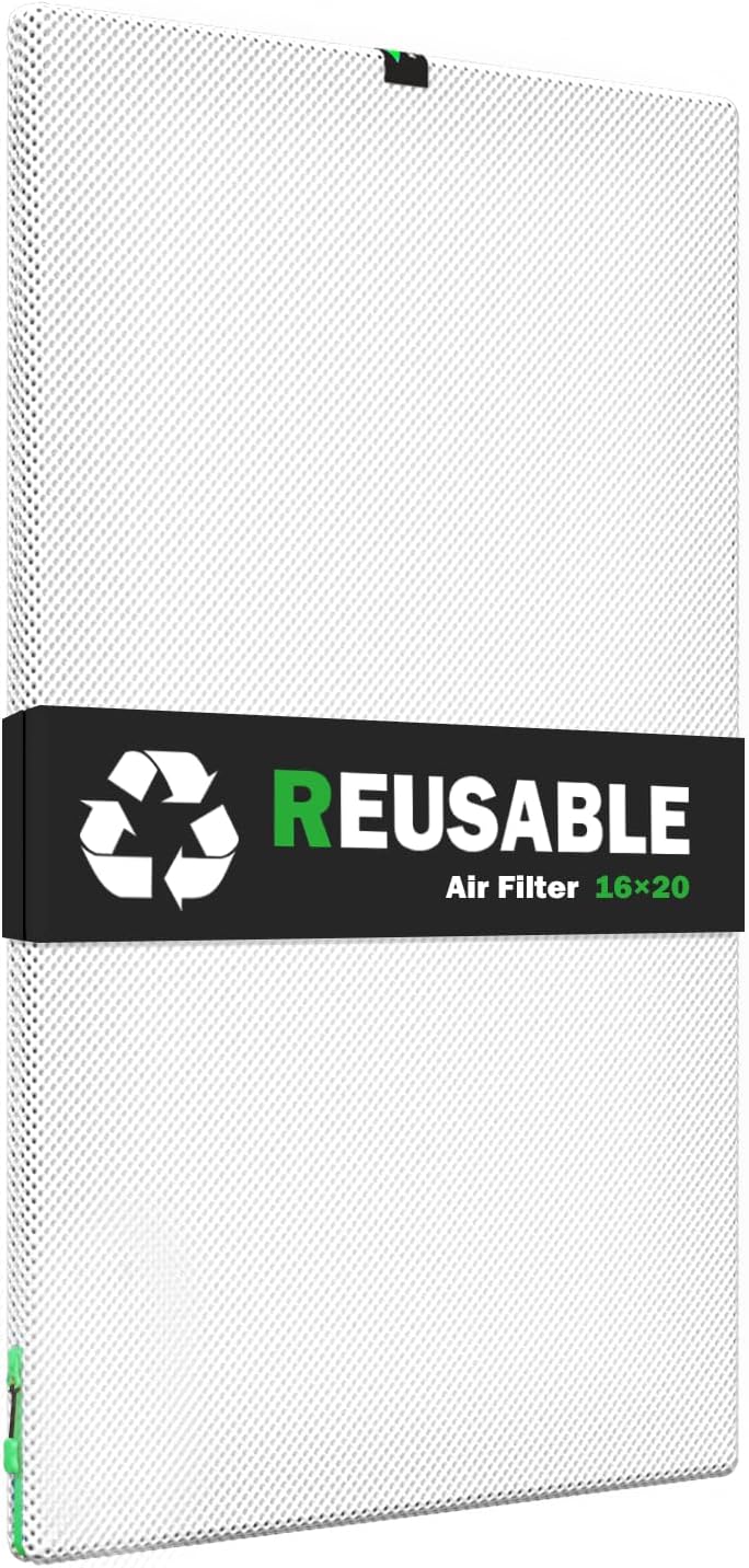 Reair 16X20X1 Air filter, Washable and Reusable Air Filter 16X20X1 for