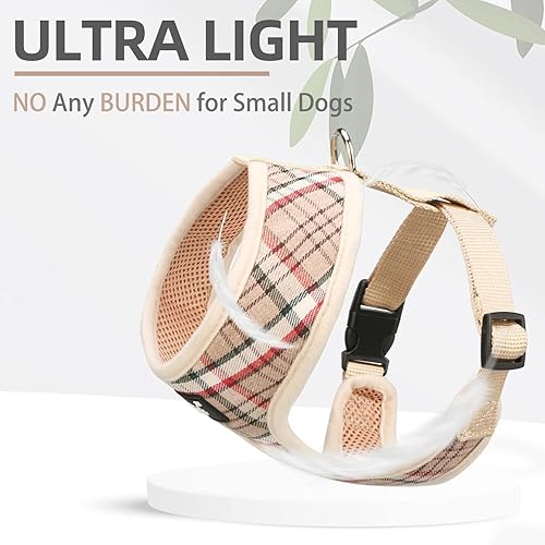 Miniatura 339 de Pupteck - Arnés para perro, chaleco de malla suave con relleno cómodo para cachorros, perros y gatos, evita los tirones, color negro y blanco