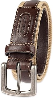 Columbia Men's Leather Classic Brown & Tan Casual Belt for Jeans, Khakis, Chinos