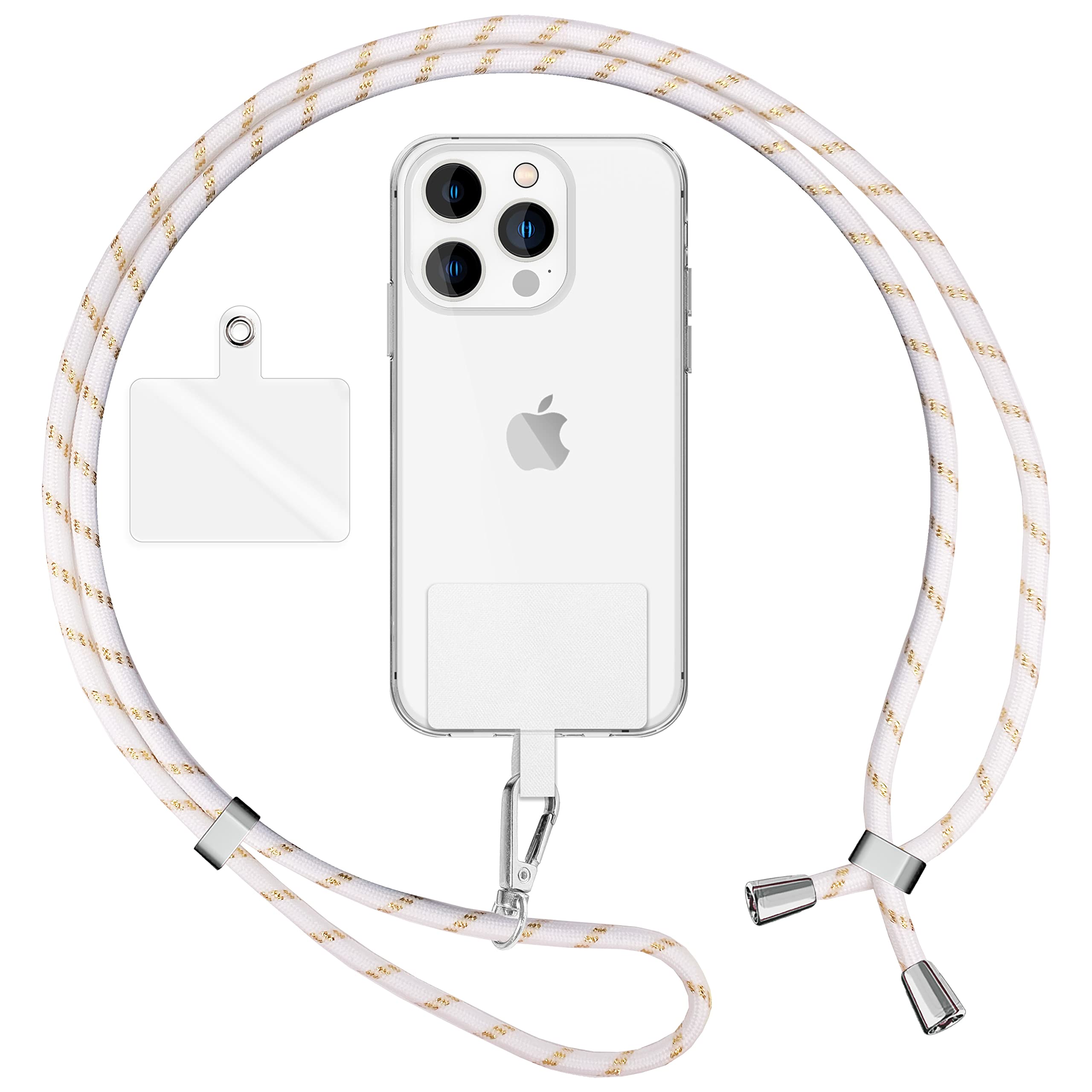 Sangle Universelle Pour Téléphone - Dragonne Réglable Cou/épaule, Crochet Métallique, Compatible Tous Smartphones - 6