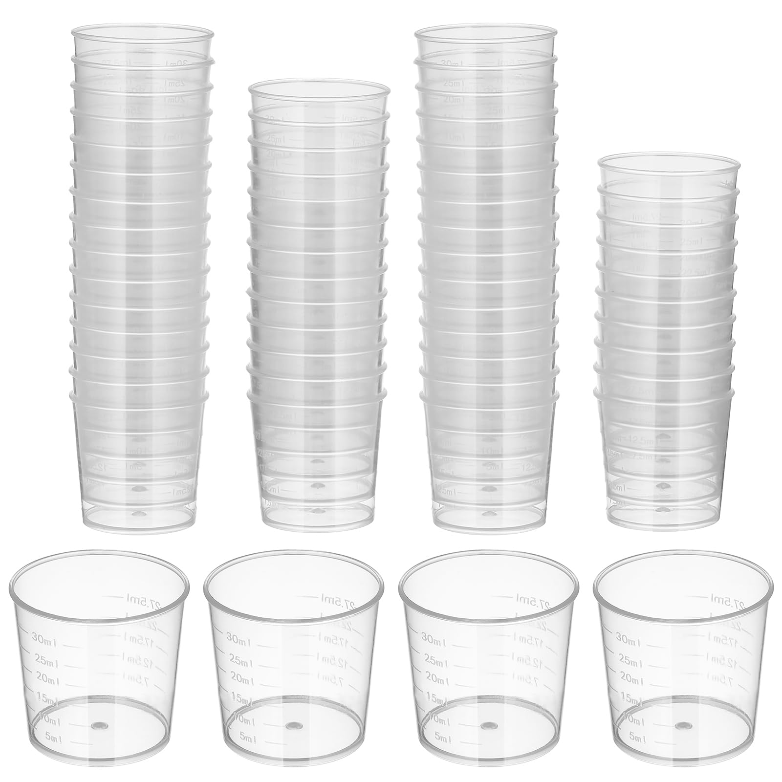 Amazon.co.jp: ledmomo 計量カップ 50個 30ml プラスチック 耐熱 測定 