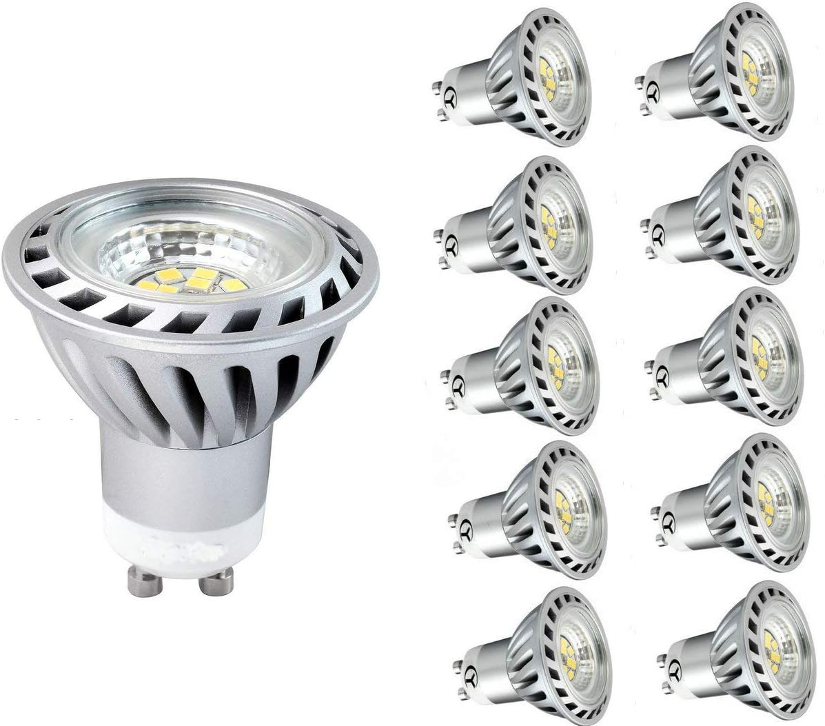 CYLED 6W MR16 GU10 LED Bulbs, 50W Halogen Bulbs Equivalent, 500lm, Warm White, 3000K,Dimmable, 45 Degree Beam Angle, Recessed Lighting, Track Lighting, LED Light Bulbs, Pack of 10 Units