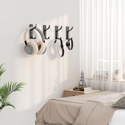 Miniatura 5 de pickpiff Ganchos adhesivos de pared para colgar en la puerta, gancho de metal negro para colgar toallas, bolso, bata, mochila, chaqueta, ropa, para