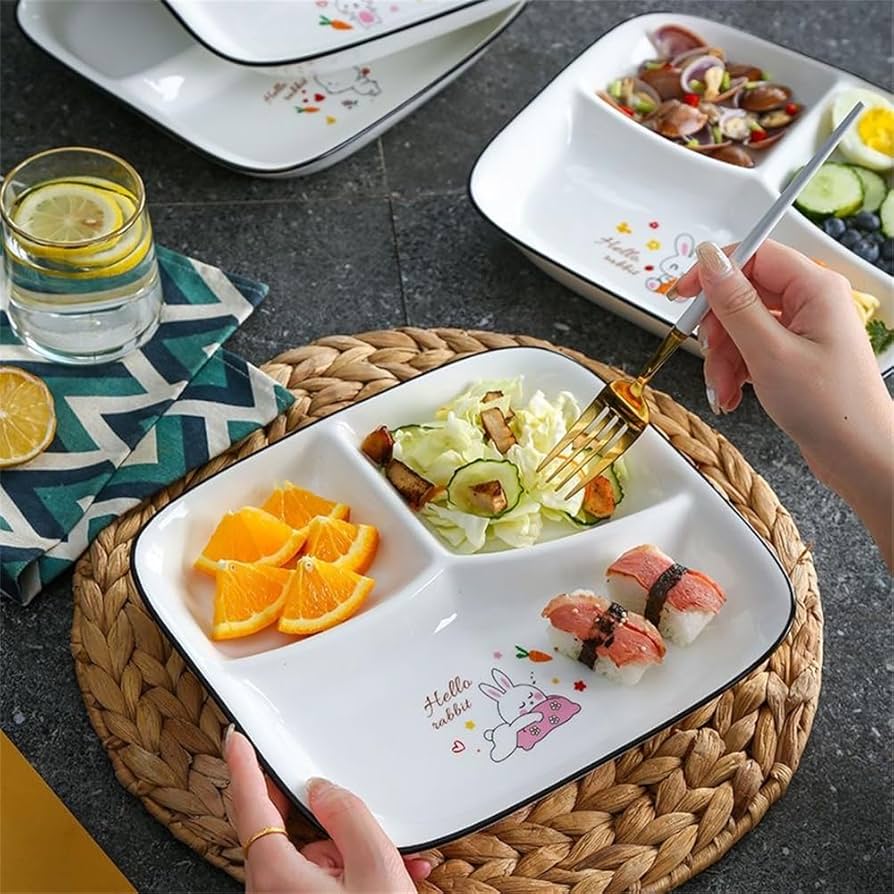 確認♡三つ仕切りプレート♡オーダー受け付け Amazon｜HOHOUNCSY ランチプレート 仕切りプレート 3つ仕切り皿