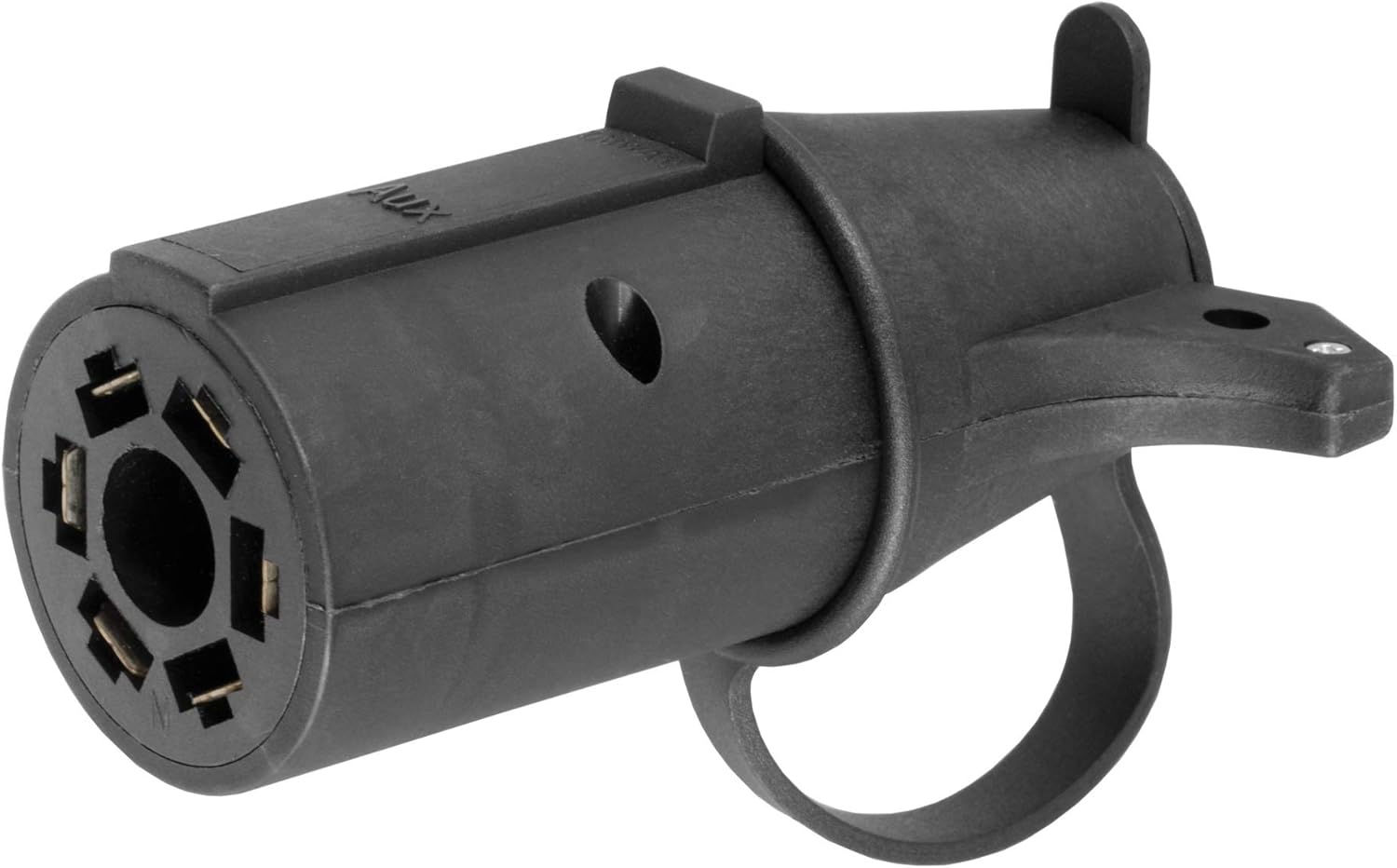 CURT 57255 7-Way RV to 6-Way Round Adapter with LED Dust Cover