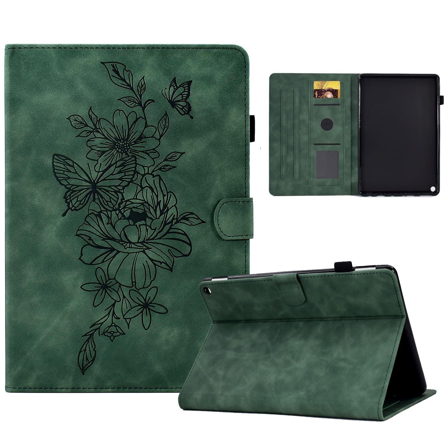 Skórzany futerał premium zgodny z etui Fire Max 11" 2023, wąski, składany stojak Folio Cover Pokrowiec ochronny gniazdem na kartę/automatycznym uśpieniem(Ye?il)