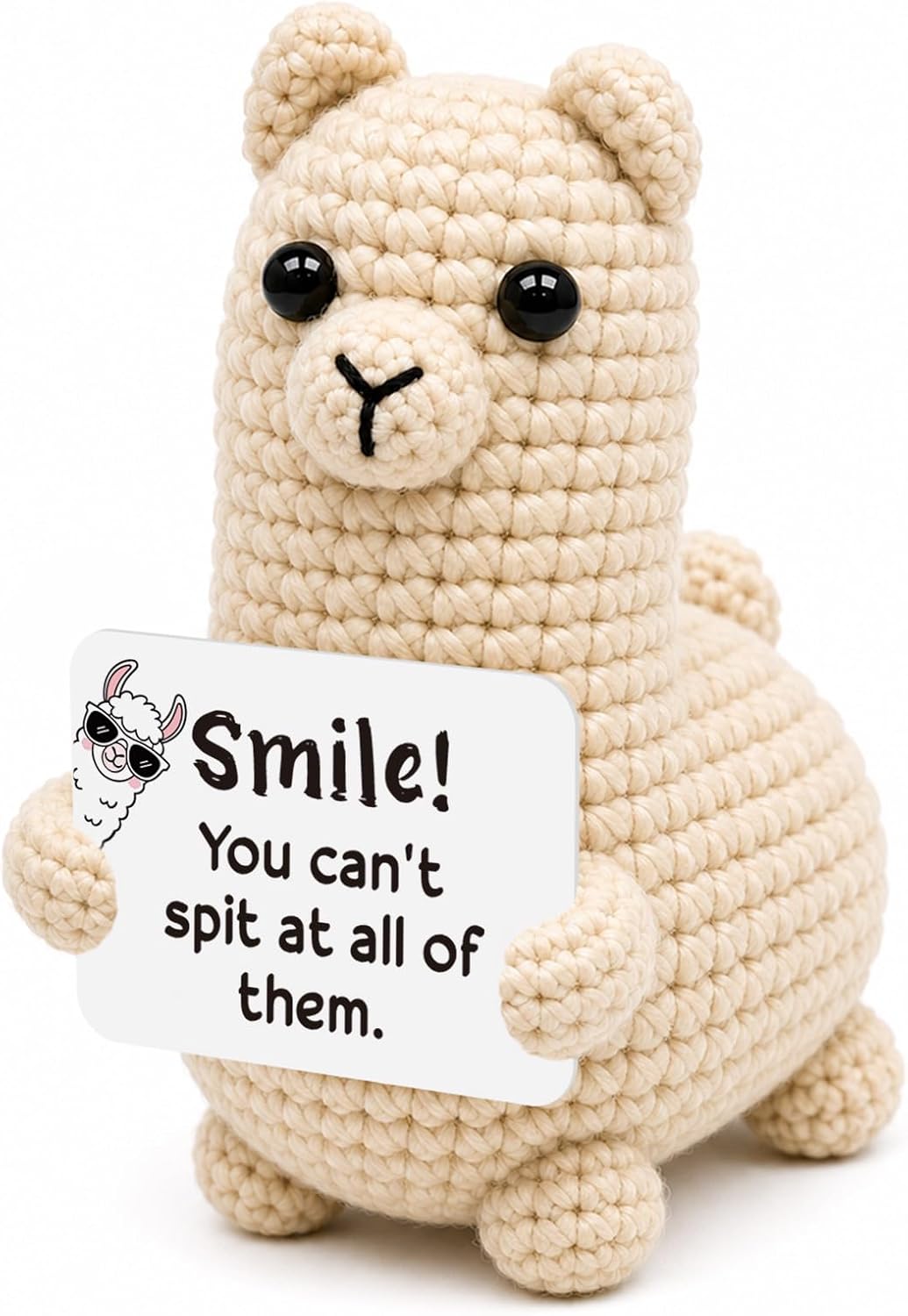 Giftota Positive Gifts for Women Men, Cute Handmade Crochet Llama Presents, Funny Birthday Gift Decorations, Inspirational Alpaca Gift Ideas for Her Him Family Friends Sister Mom Dad Lovers Coworker
