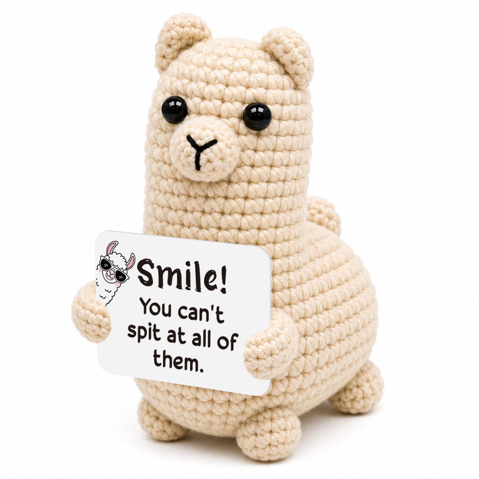 Giftota Positive Gifts for Women Men, Cute Handmade Crochet Llama Presents, Funny Birthday Gift Decorations, Inspirational Alpaca Gift Ideas for Her Him Family Friends Sister Mum Dad Lovers Colleague