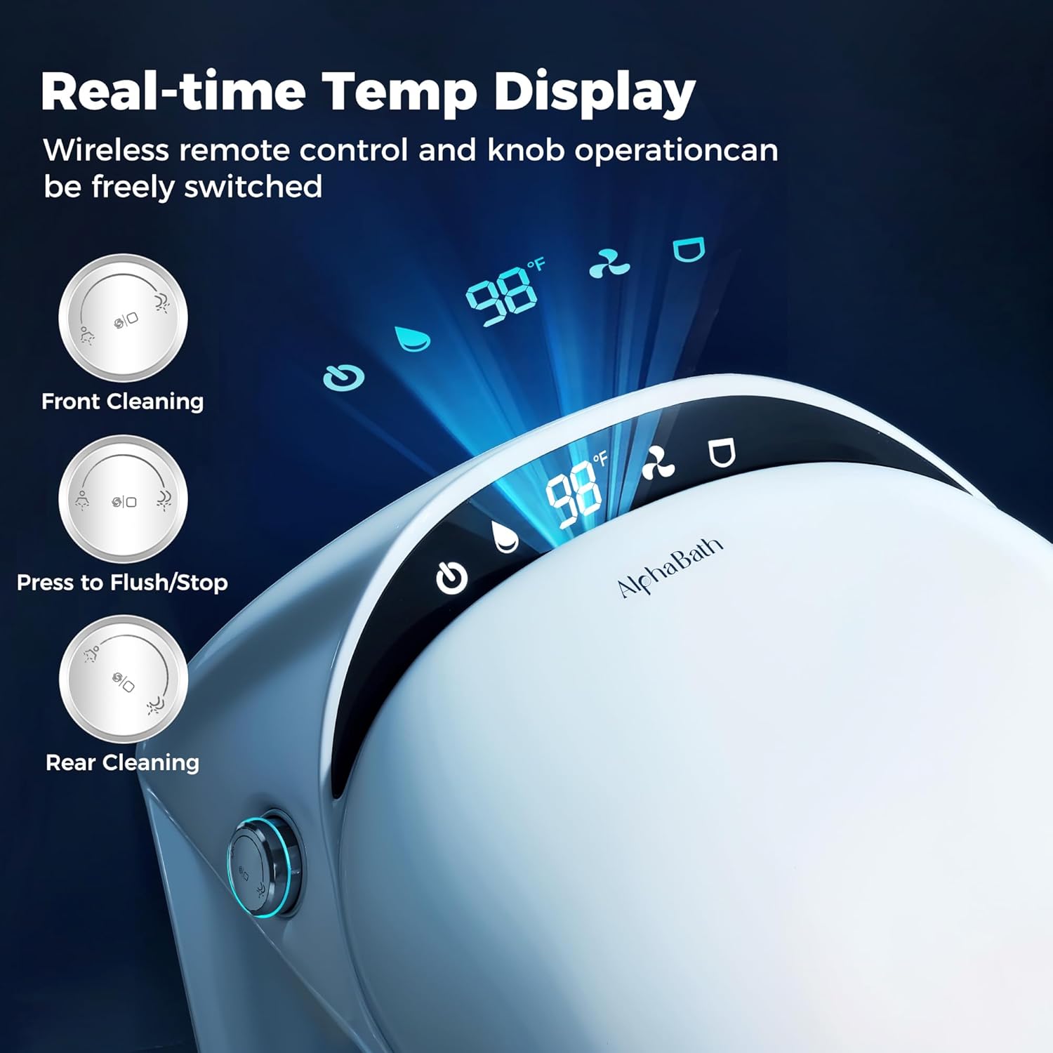 Smart Toilet with Bidet built in, Bidet Toilet with Water Filtration, Pump assisted, Auto Open/Close/Flush, Blackout Flush, Nano Self-Cleaning Glaze, Auto Deodorizer, ADA Comfort Height