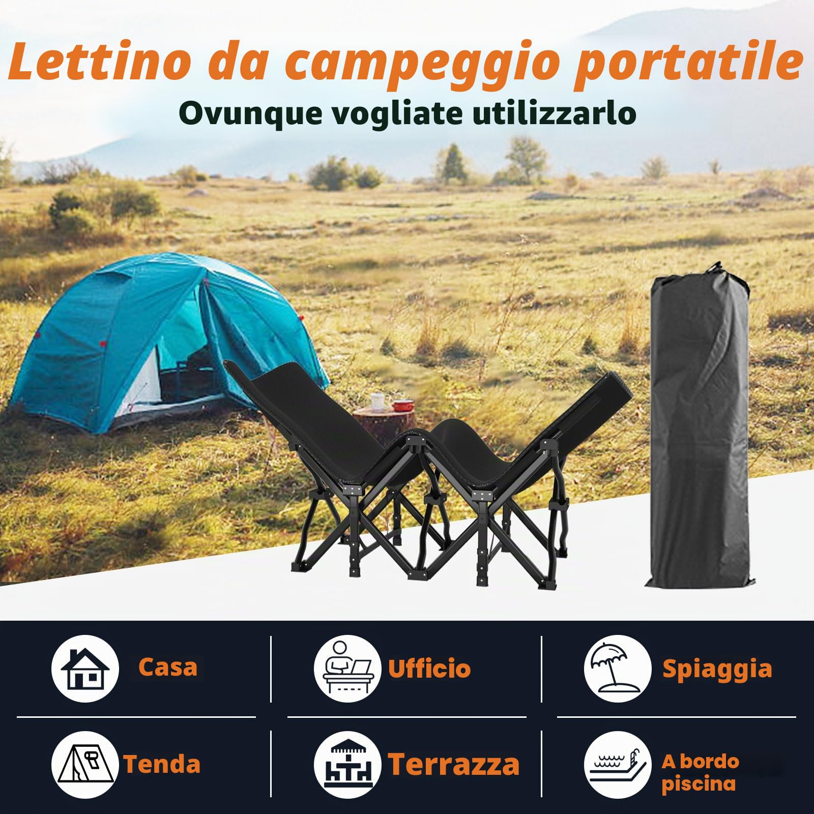 ATORPOK SHOP Letto pieghevole da campeggio fino a 200 kg per letto pieghevole con tasca laterale, lettino da campeggio portatile, per esterni, giardino, campeggio, viaggi, interni