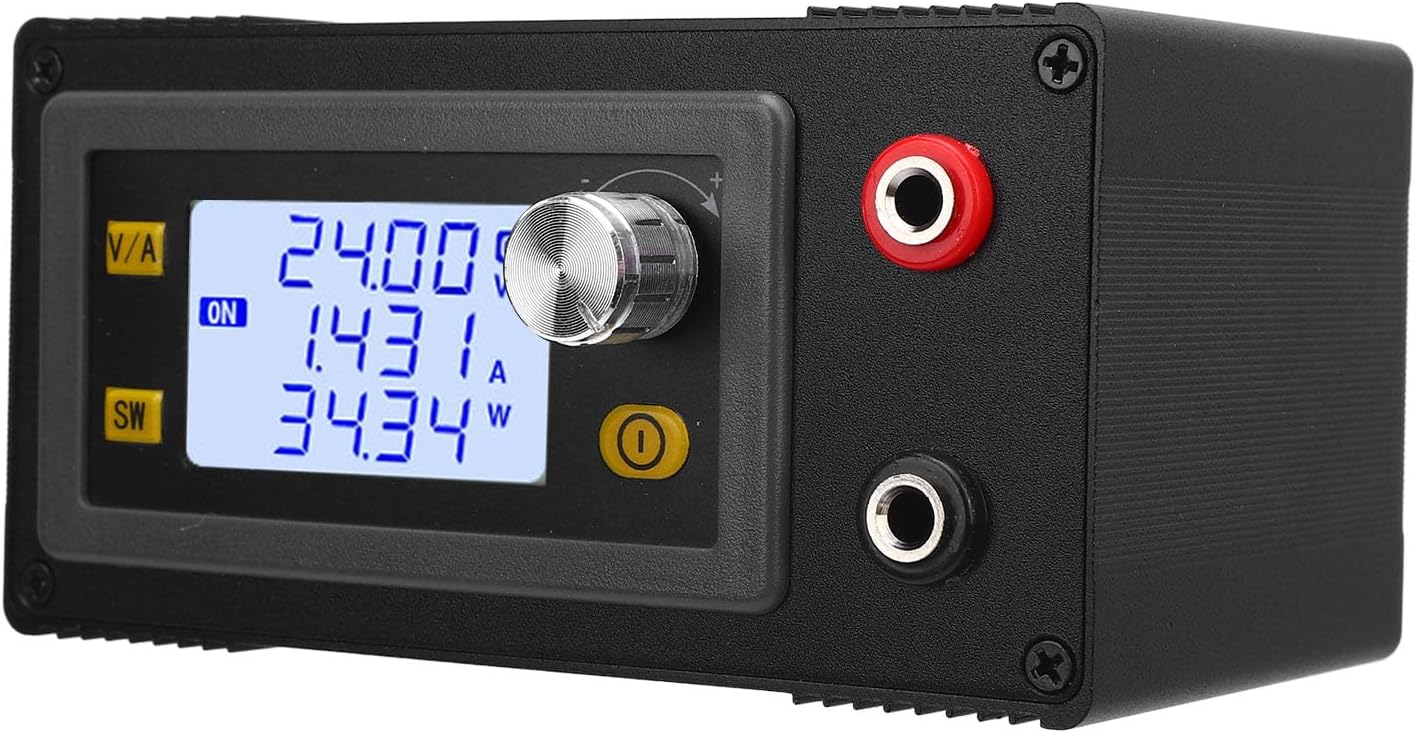 Zunate DC Voltage Regulator with Digital Display, Adjustable 6-36V Input and 0.6-36V Output, 0-5A Current, 80W Power, High Efficiency Converter