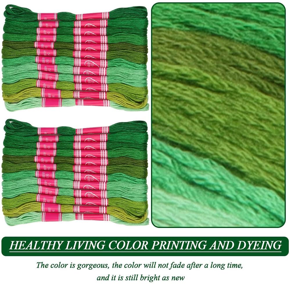 24 Skeins of Cross Stitch Threads Hand Embroidery Cotton Threads Skeins