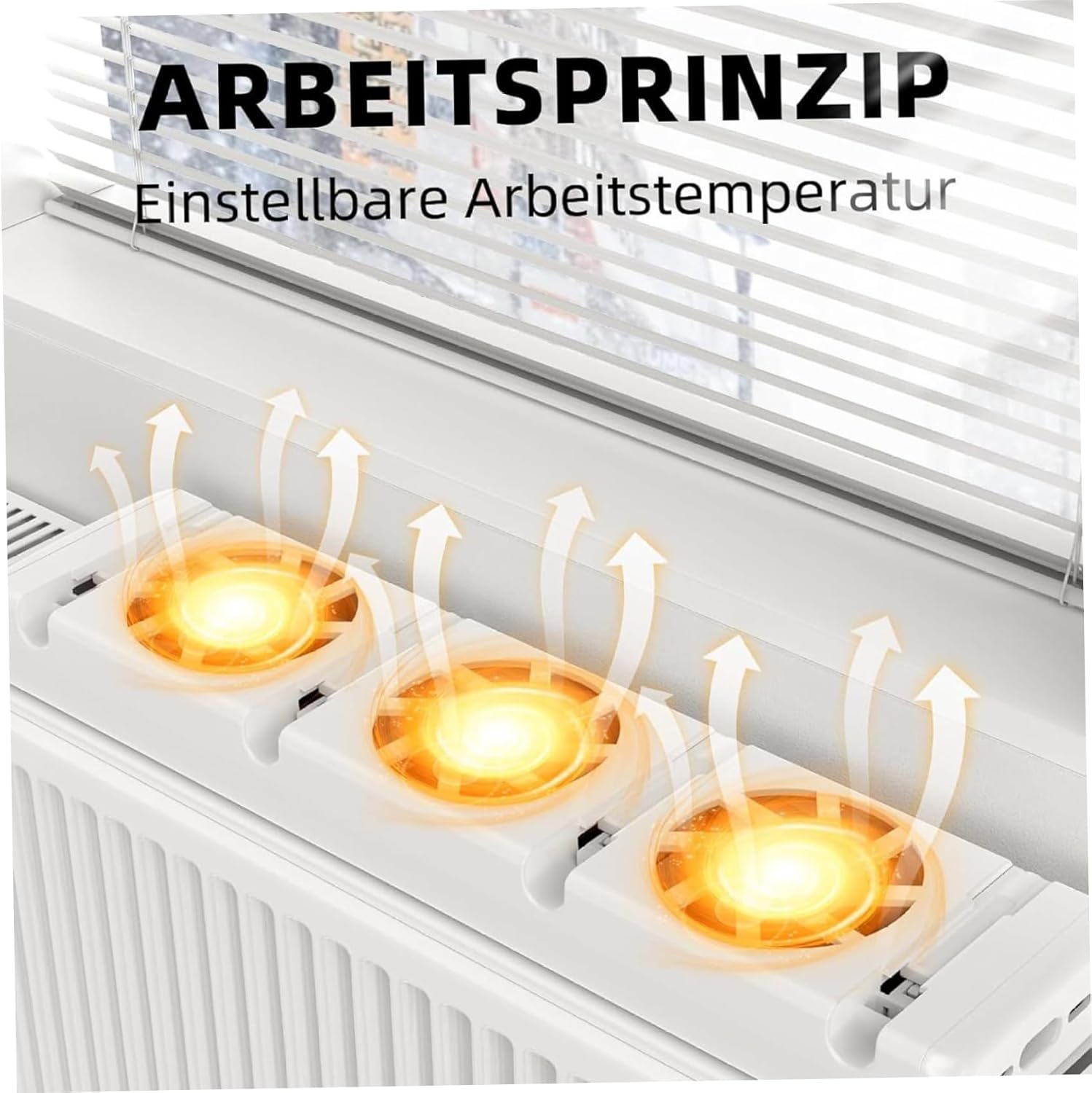 Household Radiator Fan with 3 Fans Running Quiet Saving Energy Heater Fan Smart Radiator Amplifier Automatic Temperature Control for Home Fans, Electric, Heat, Heat