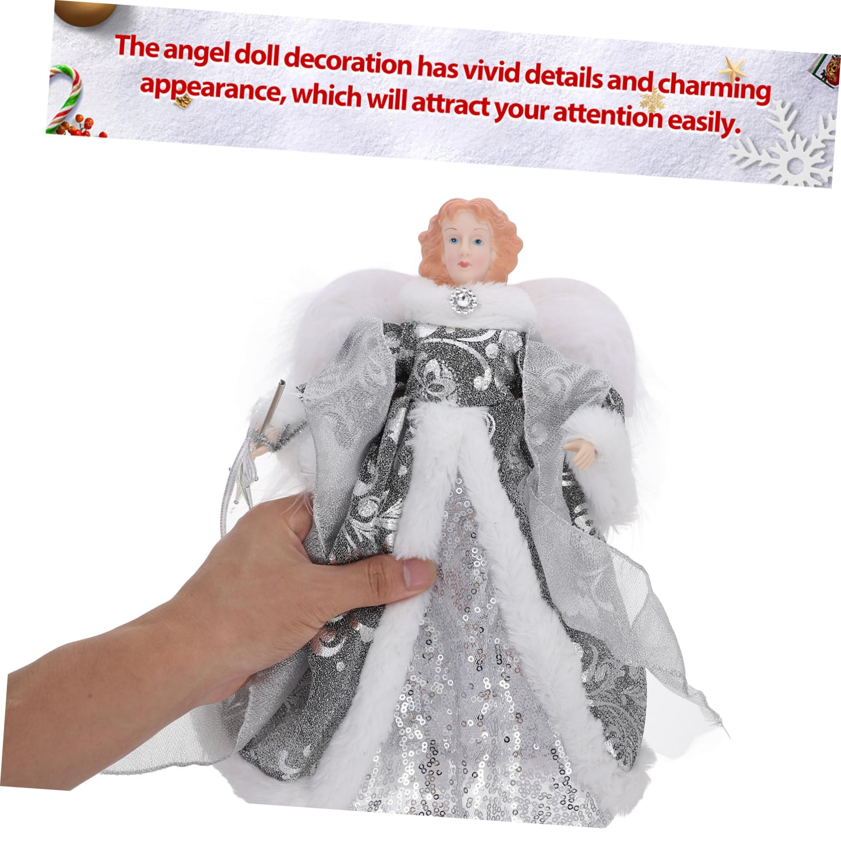 GANAZONO Engel Figur Weihnachten Baumspitze Kleine Engelsstatue für Dekoration Weihnachtsengel-Accessoire aus Hochwertigem Material