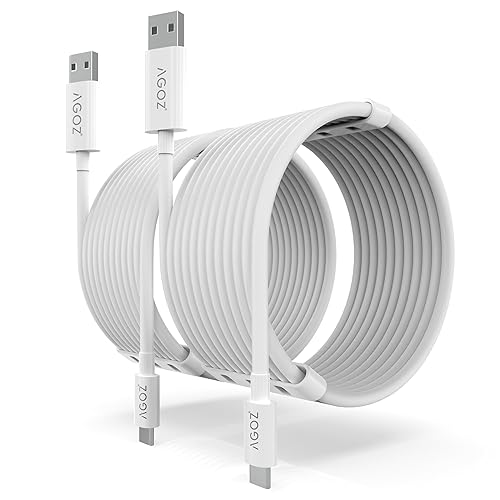 Paquete de 2 cables de carga para controlador PS4 de 20 pies, cable de datos micro USB de alta velocidad para Playstation 4, PS4 Slim, controlador