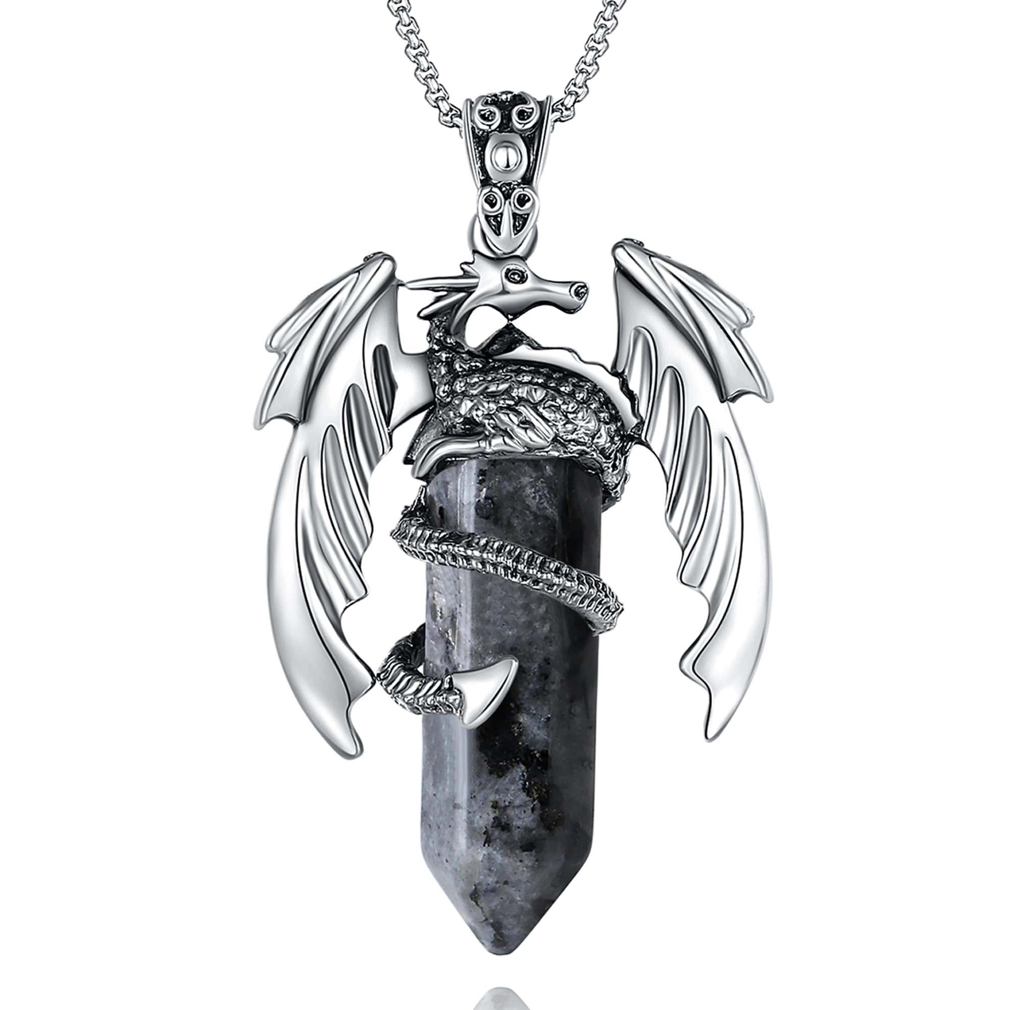 XIANNVXIXianNVXI Labradorite Dragon Necklace - Men's Cool Crystal Necklace Gift