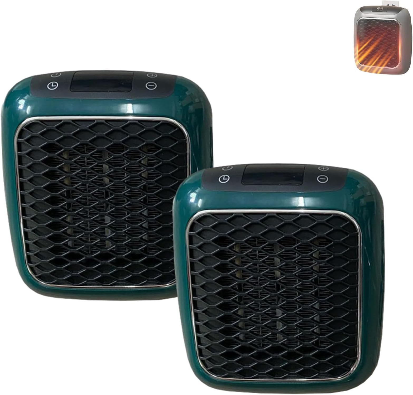 Lumiheat Plug In Heater, Lumiheat Heater, Lumiheat Plugin Wall Heater, Electric Wall Mounted Heater Led Display 12-Hour Timer, Portable Fan Heaters 800w With a blanket (Green * 2-No Blanket)